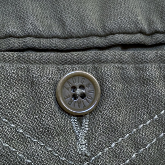 ZADIG & VOLTAIRE green yellow military side leg stripe Pomelo Linen Pants - Picture 11 of 14